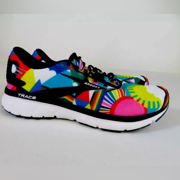 Brooks Trace 2 Mens 9.5 Shoes Tie Dye LGBTQ+ Pride Rainbow Running Shoe - Picture 1 of 6
